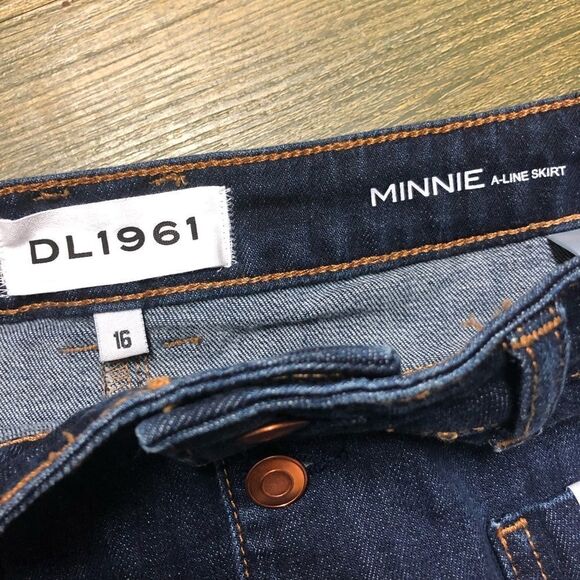 DL1961 Girls' Minnie a Line Denim Jean Raw Hem Mini Skirt 16 S - Picture 4 of 5